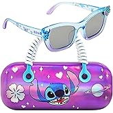 Arkaid Stitch Girls Sunglasses with Case | Official Disney Mini-Handled Sunglasses Case and UV 400 Shades | Kids Size