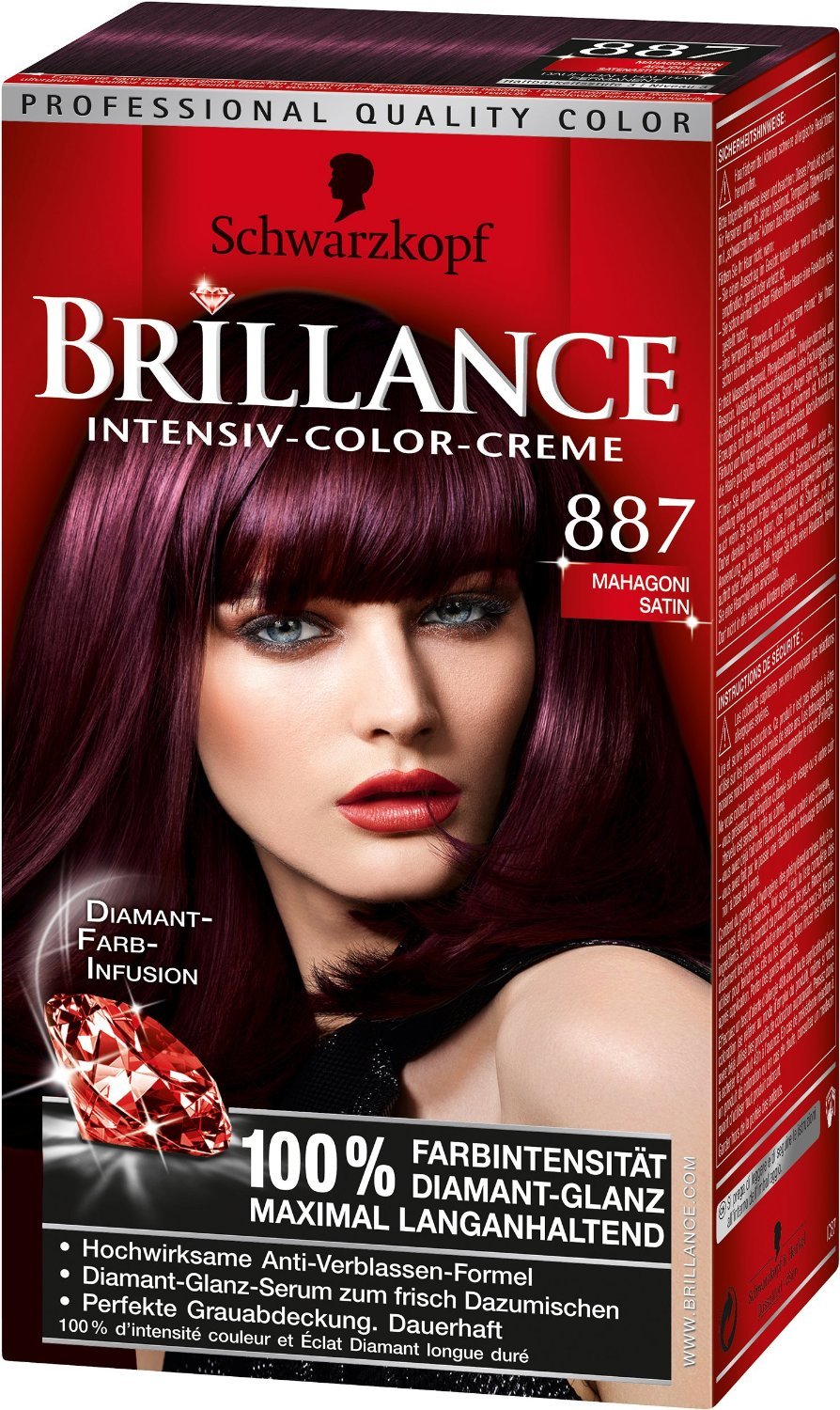 Schwarzkopf Brillance Intensive-Color-Creme/ 887 Mahagoni Satin