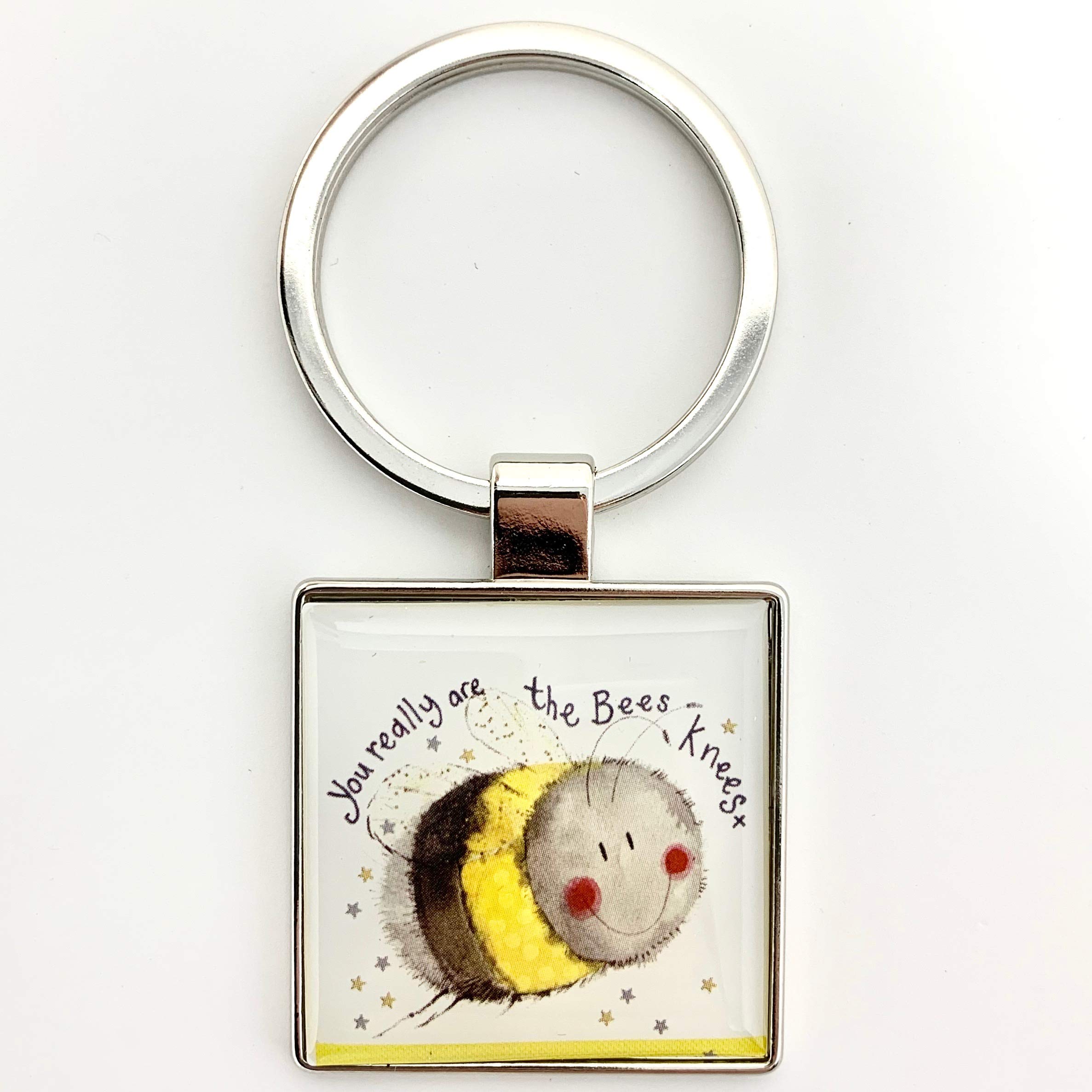 Alex Clark Bees Knees Keyring - Wildlife - Nature - Original Artwork - Key Fob for Animal Lovers - Gift Ideas - Designed in The UK...