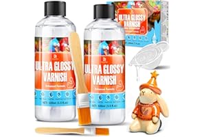 Air Dry Clay Glaze, 200ml Polymer Clay Glaze / Sealant High Gloss Varnish, Waterproof & Scratch Resistant for Clay, Painting,