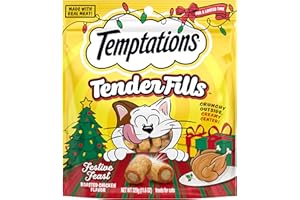Temptations Tender Fills Crunchy and Soft Adult Cat Treats, Festive Feast Roasted Chicken Flavor, 11.6 oz. Pouch