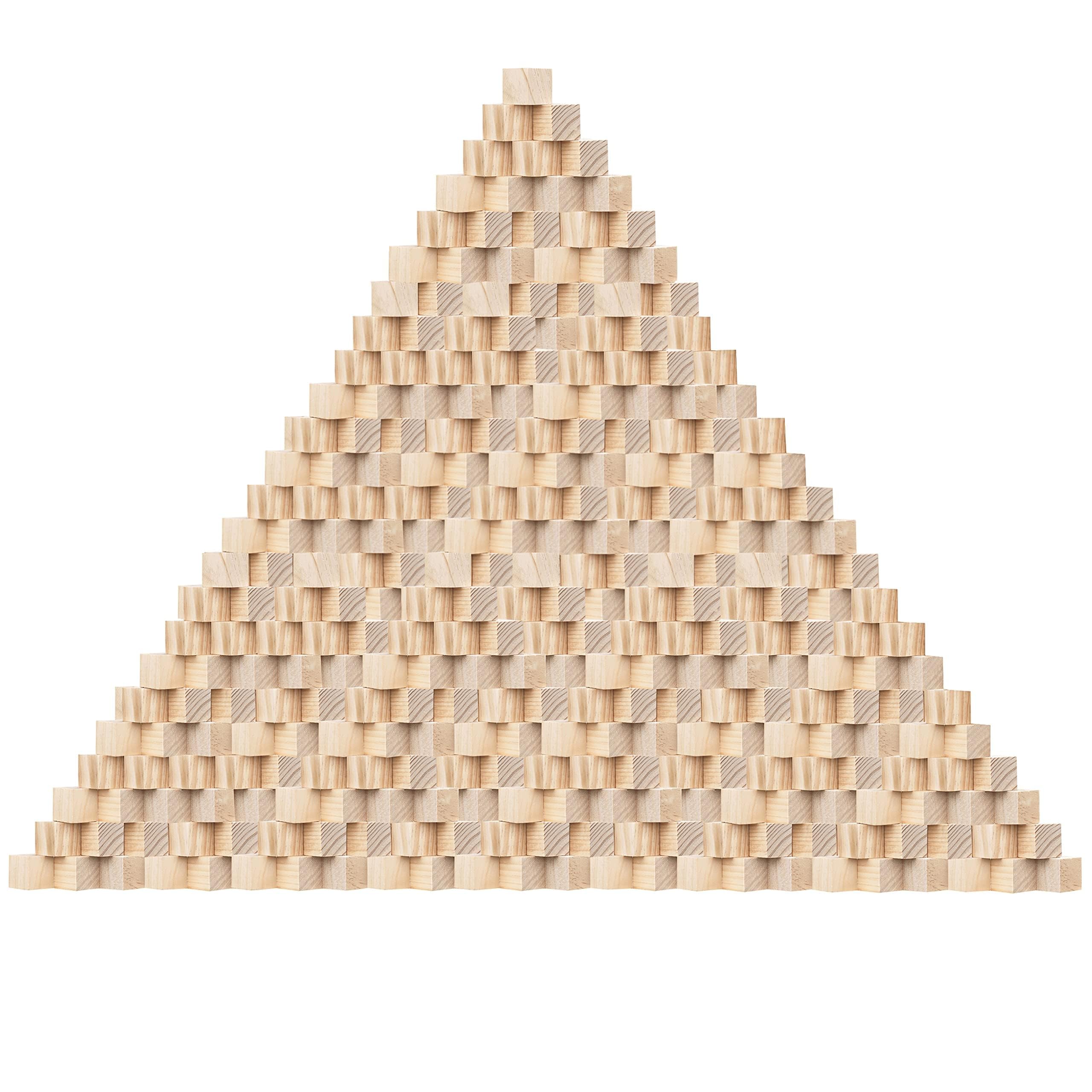 Kurtzy 300 Pack Small Wooden Cubes - 1 x 1 x 1cm (0.4 x 0.4 x 0.4 inch) Natural Unfinished Pine Wood Blocks - Educational Craft Cubes for DIY, Stamps, Art & Crafts, Puzzles, Numbers