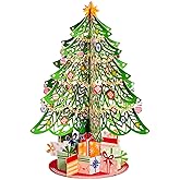 Paper Love Christmas Card, 3D Pop Up Christmas Tree with Detachable Keepsake - Handcrafted Holiday Decor & Gift for Women, Mom, Wife, Parents | Large 10" x 7" Card - w/Envelope & Note Tag