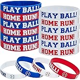 Frienda Baseball Silicone Rubber Bracelets Rubber Wristbands Baseball Bracelet Wristbands for Gifts Party Favors (24 Pieces)