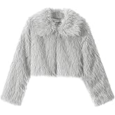 BOLEROSE Girls Cozy Faux Fur Childrens Kids Collared Bolero Shrug Jacket Coat