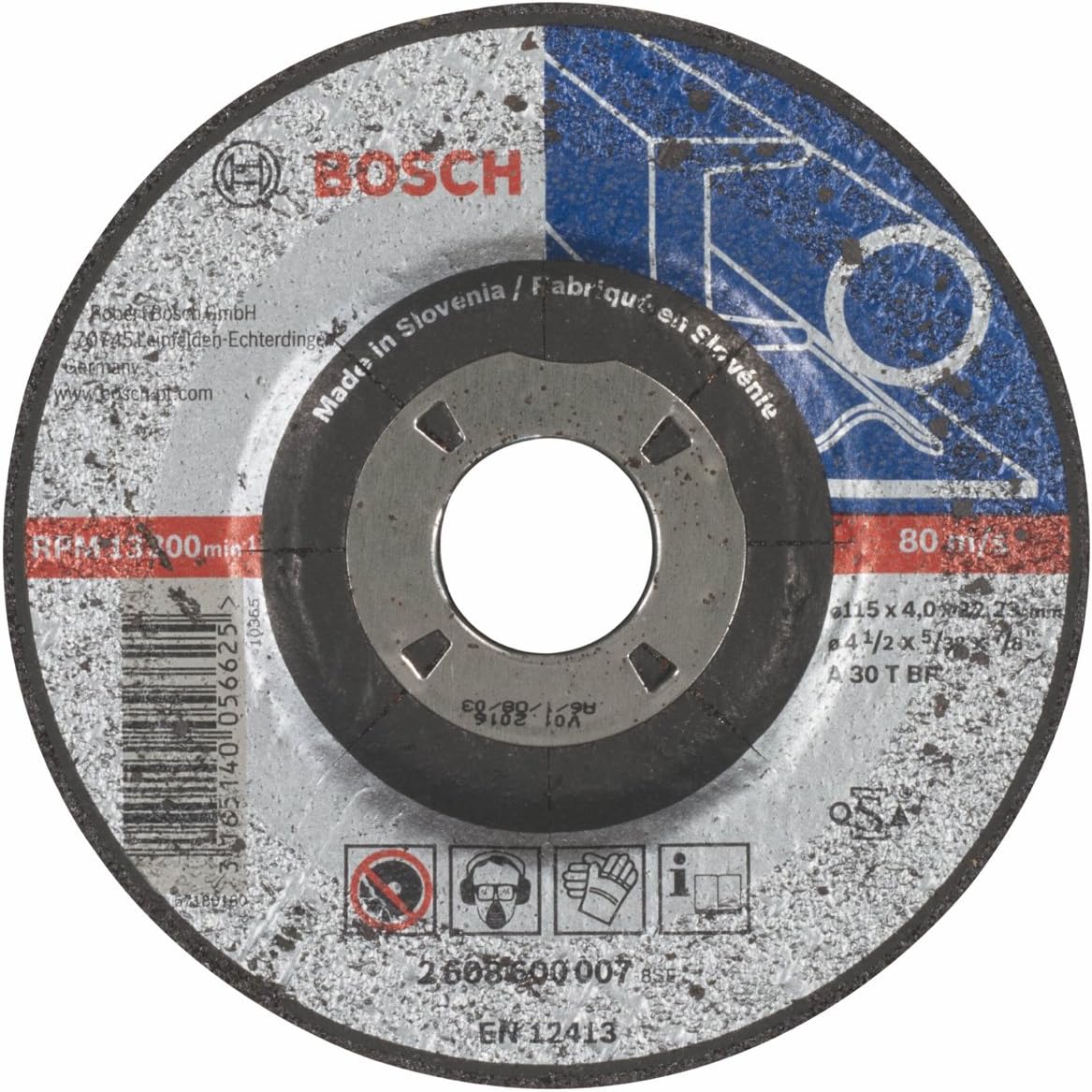 Bosch Accessories 2608600007 Grinding Disc for Steel Black, 115 x 4 mm - Image 3
