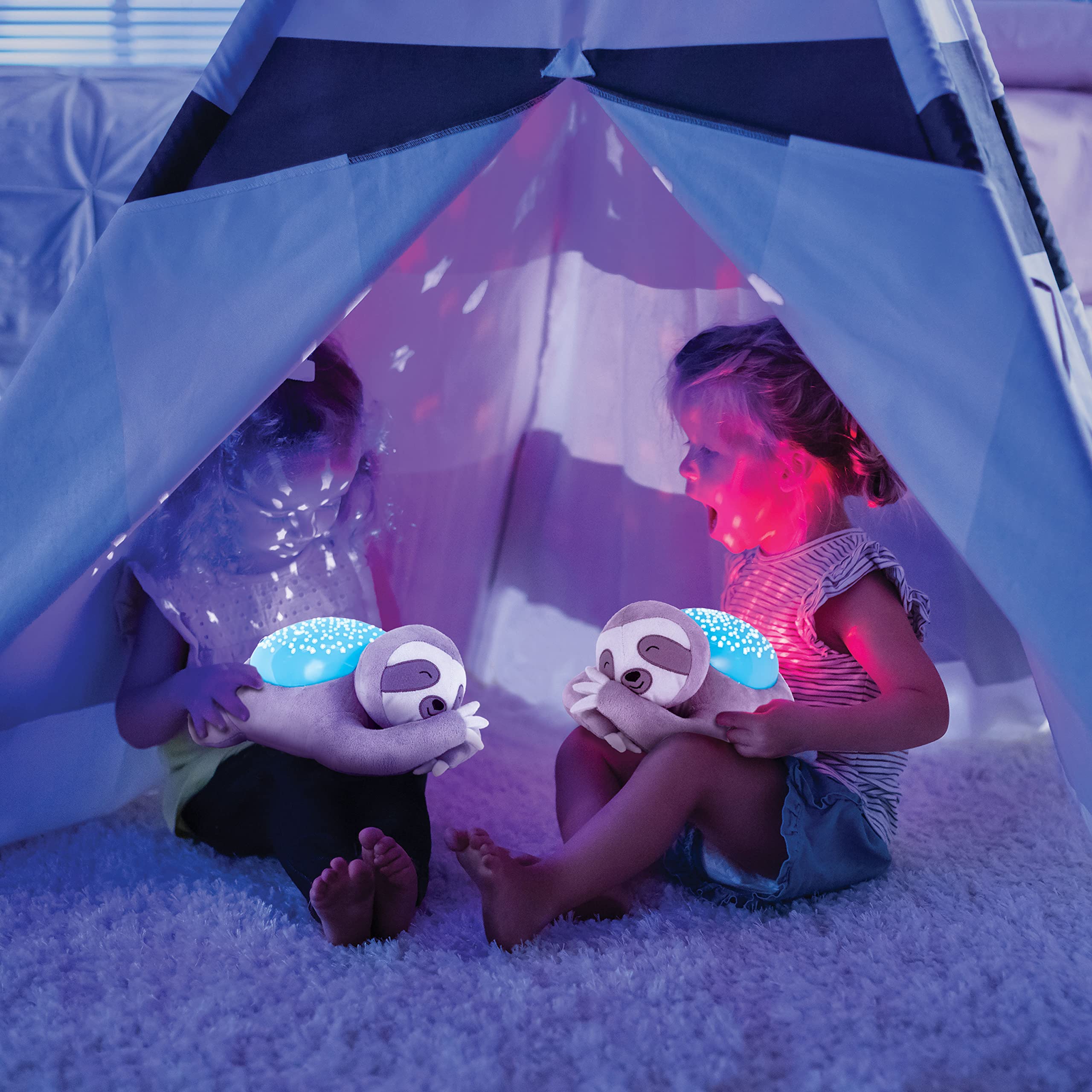 SwaddleMe® Slumber Buddies® Deluxe (Sloth) – Projector Night Light for Kids with Calming Songs, Sounds, and Heartbeat Vibration