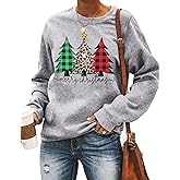 LAZYCHILD Christmas Tree Sweatshirt Women Merry Christmas Long Sleeve Shirt Pullover Top Xmas Holiday Sweatshirts