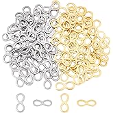 UNICRAFTALE 18K Gold Plated Infinity Charm Bulk Infinity Pendant Mini Stainless Steel Connector Link for Jewelry Making DIY Necklace Bracelet