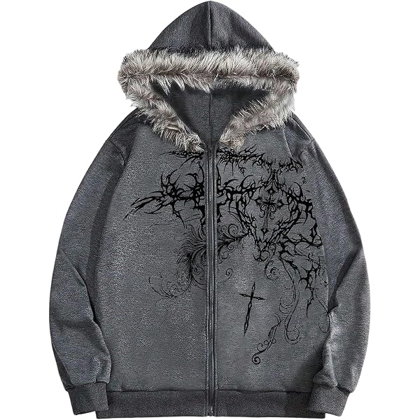Amazon.com: SOLY HUX Men's Y2k Gothic Hoodie Retro Grunge Graphic