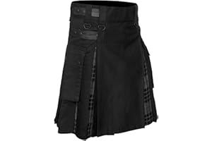 Allsafe Traders Men Modern Hybrid Tartan Kilt with Cargo Pocket
