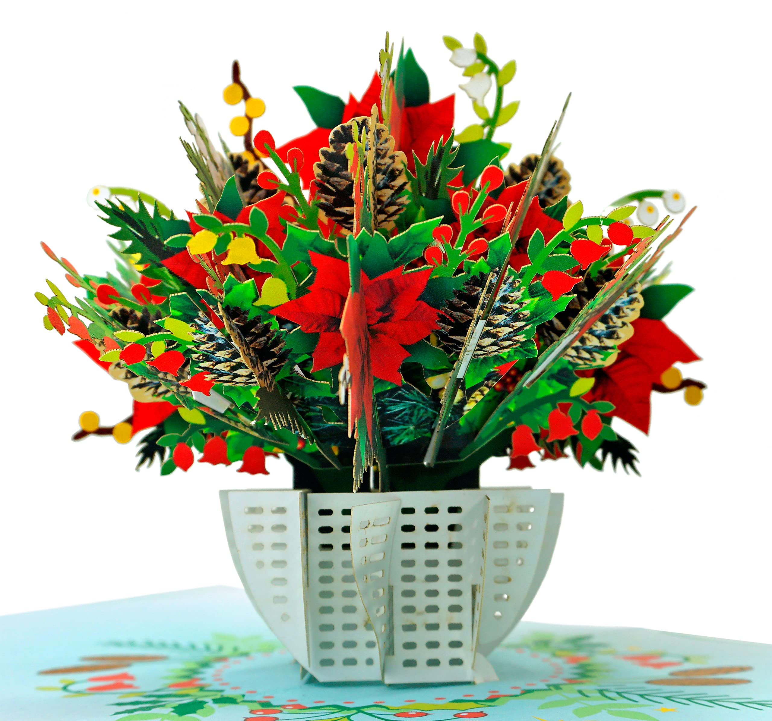 CUTPOPUP Red Poinsettia Card Pop Up, Christmas Cards, 3D Xmas Pop Up Cards, Xmas Cards, Christmas cards for Family Members, Friends, Lover, Her, Wife, Him, Husband, Mom, Mum, Brother UK