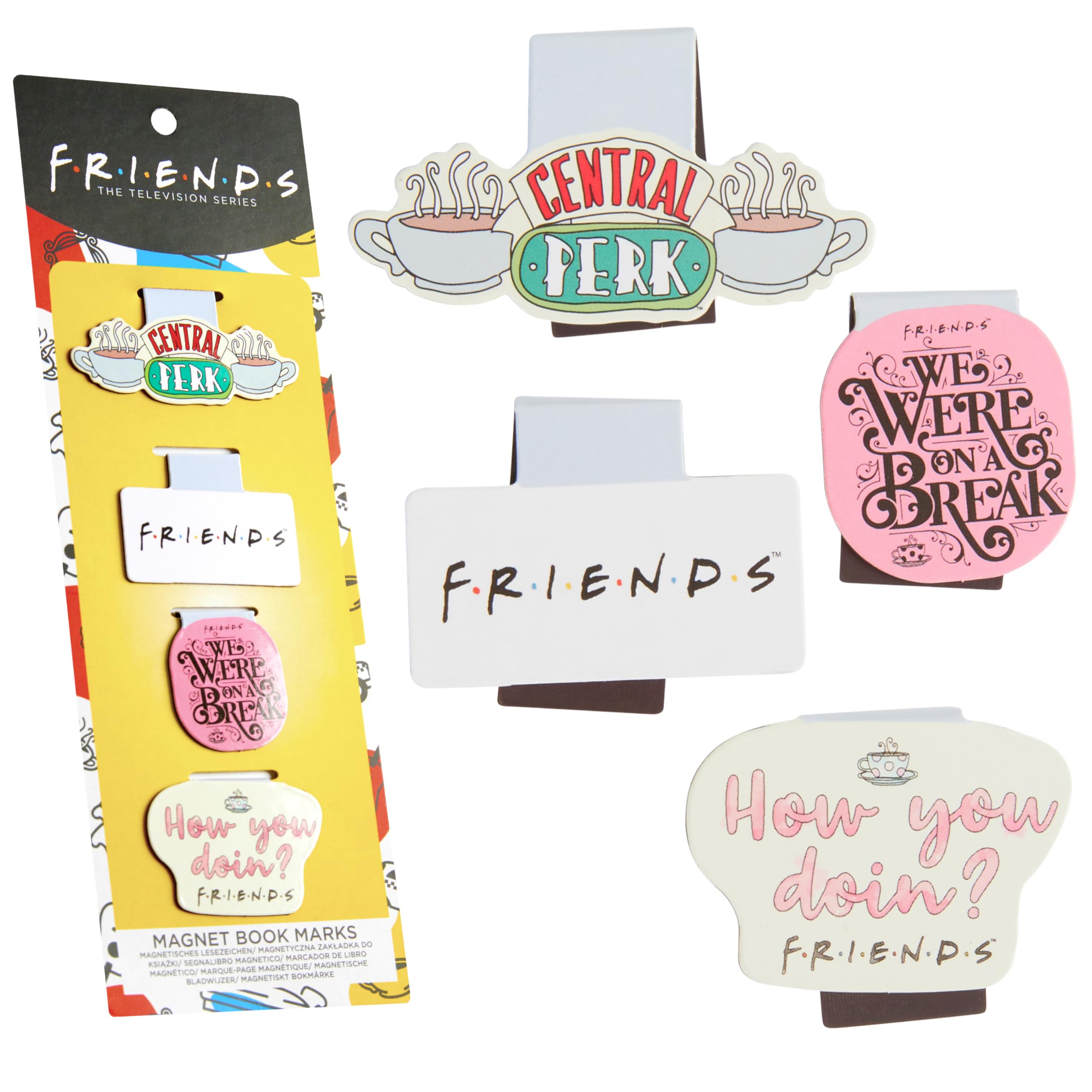 FRIENDS Magnetic Bookmark Page Holder School University for Kids Teens Women Students Teachers Stocking Fillers Gifts for Readers Xmas Gifts (Multi 4 Pack)