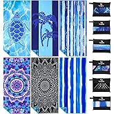Yongoes 6 Pack Microfiber Lightweight Thin Beach Towel Sand Free Quick Dry Super Absorbent Large Towels for Swimming Pool Yoga Gym Travel Vacation Beach Accessories Essentials for Adults