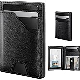 typecase Leather Wallet for Men Card Holder: Premium Genuine Leather, RFID Blocking, Slim, Minimalist, Front Pocket - 15 Cards Capacity | ID Window | Money Clip (Black)