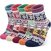 Owntouch Women Socks Winter Merino Wool Thermal Sock Turn Over Cuff Novelty Sock Thick Wool Socks for Ladies Gift