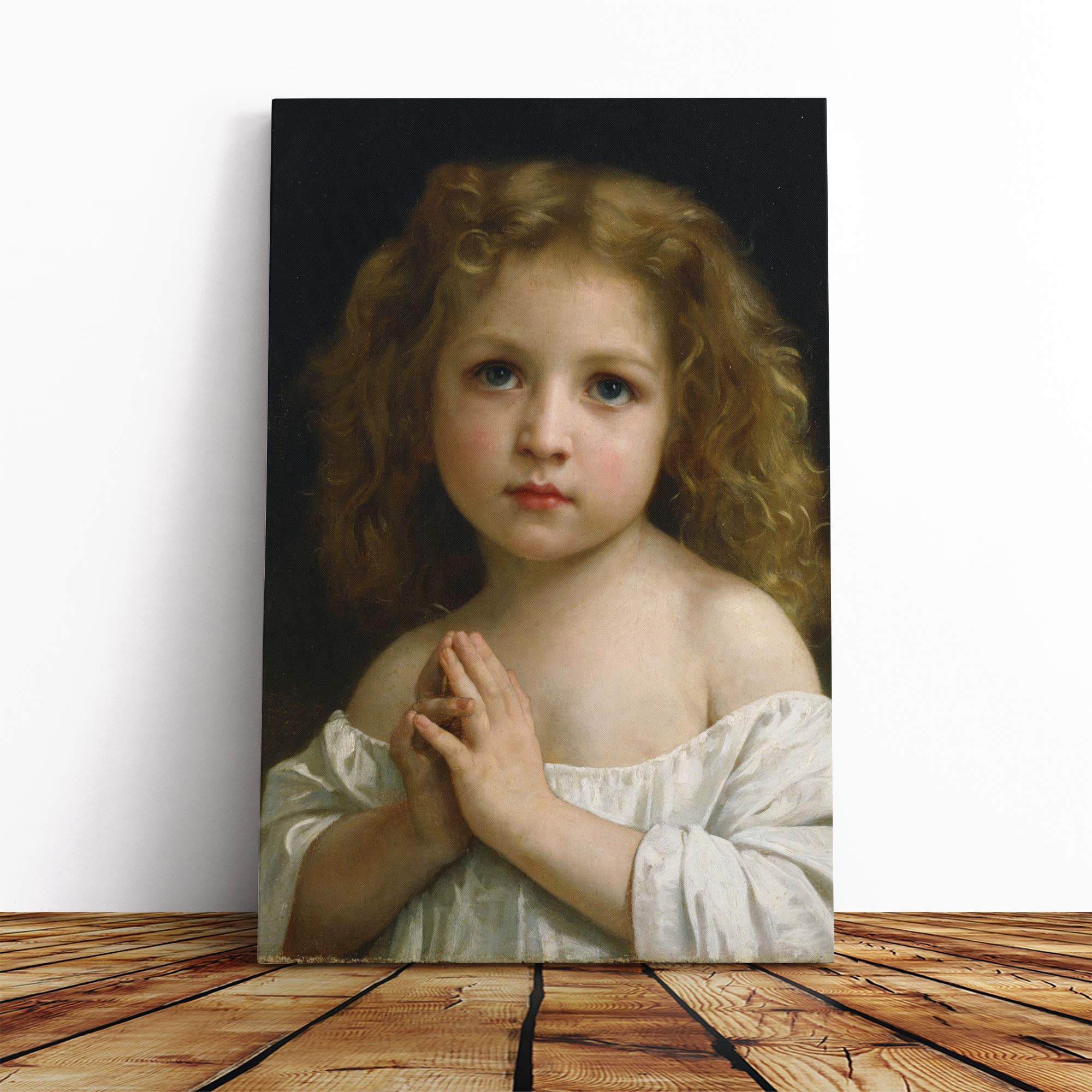 William Adolphe Bouguereau Little Girl Canvas Print | Gallery Wrapped 30mm Frame Wall Art | 20x14 inches | Ready to Hang | Modern People Picture | Living Room Bedroom Lounge Office