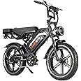 Tamobyke Moped Style 1500W/2000W Electric Bike,28mph/33mph Ebike&34-180Miles PAS Range,48V15.6ah/18.2ah/ (874Wh) Larger Battery, 20'' Fat Tire Electric Bike for Adults,UL Safety Certified.