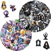Tisaindor 100 Pcs Transparent Mystical Witchy Stickers for Adults | Transparent PET stickers,Potion Witchcraft Supplies Sticker,Dark Aesthetic Stickers for Scrapbooking,Laptops
