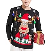 v28 Men's Christmas Reindeer Snowman Penguin Santa and Snowflakes Sweater