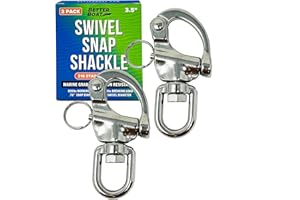 Better Boat Stainless Steel Quick Release Snap Shackles, 2-Pack, 316 Marine Grade, Swivel Shackle for Sailing Rigging, SCBA Mask Clips, Spinnaker Halyard, and Sailboat Hardware