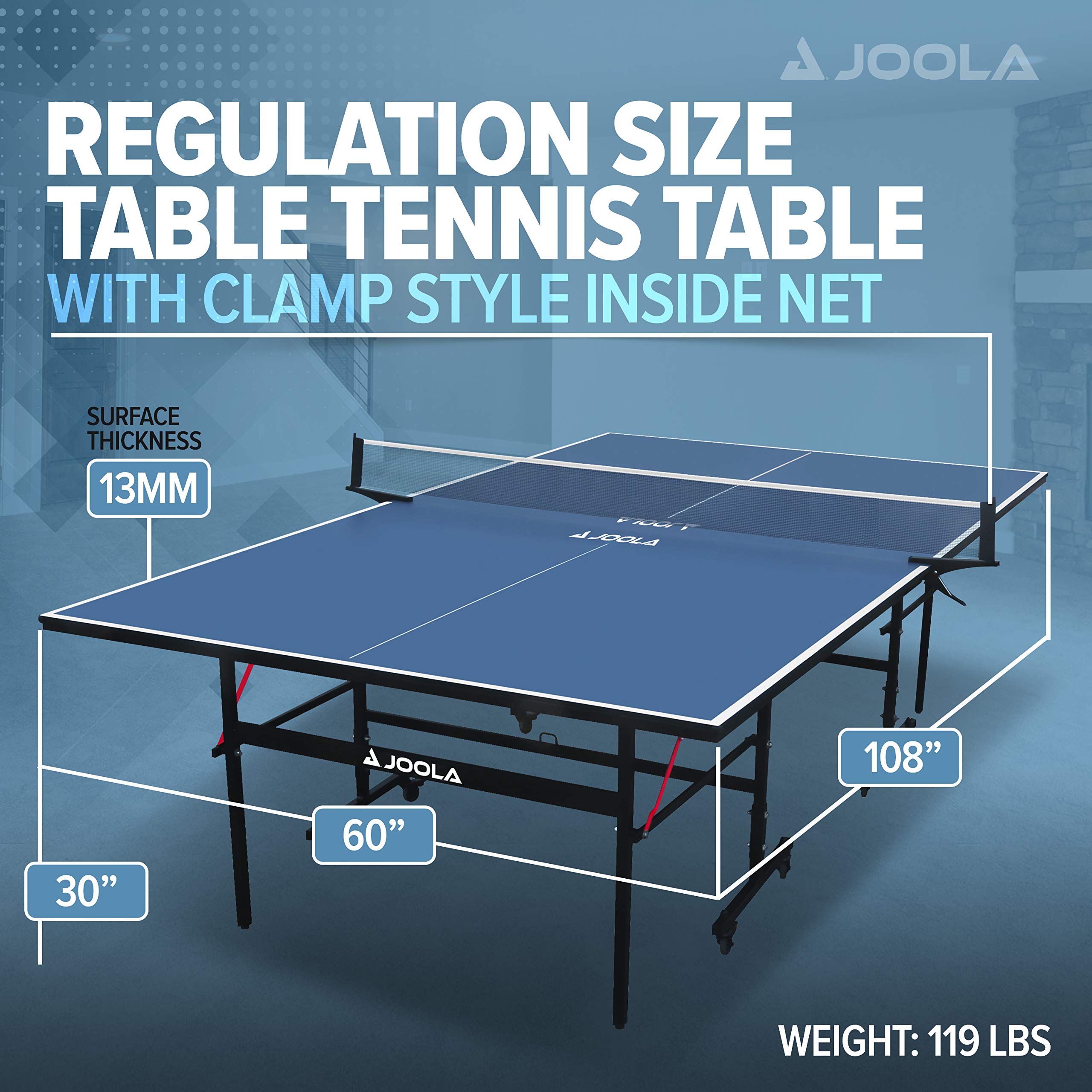 JOOLA Inside Professional MDF Indoor Table Tennis Table with Quick