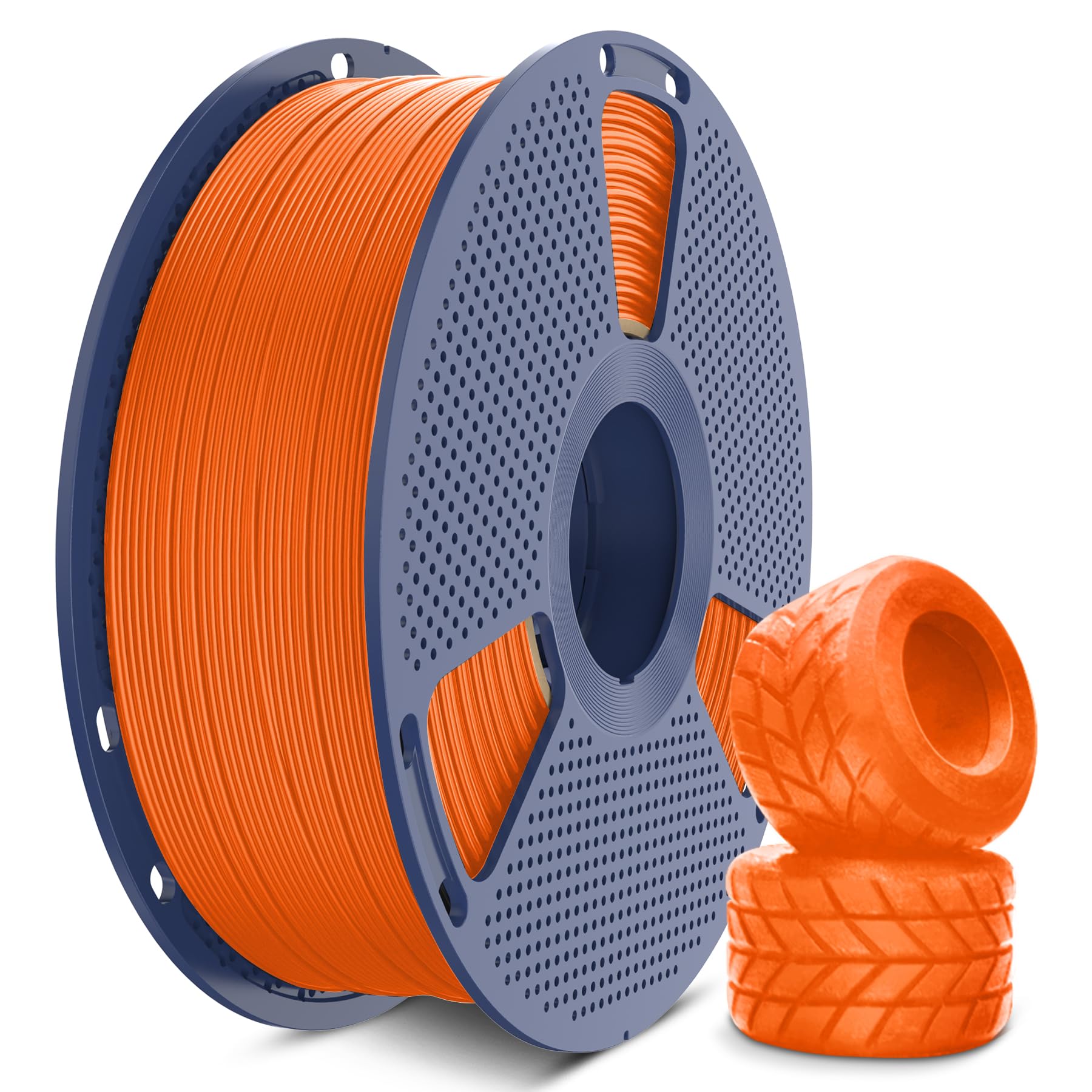 SUNLU TPU 3D Printer Filament 1.75mm, High Speed 95A TPU Filament, 1KG Flexible 3D Filament for Fast Printing, Dimensional Accuracy +/- 0.03mm, Suitable for Most FDM 3D Printers. (Sunny Orange) Image
