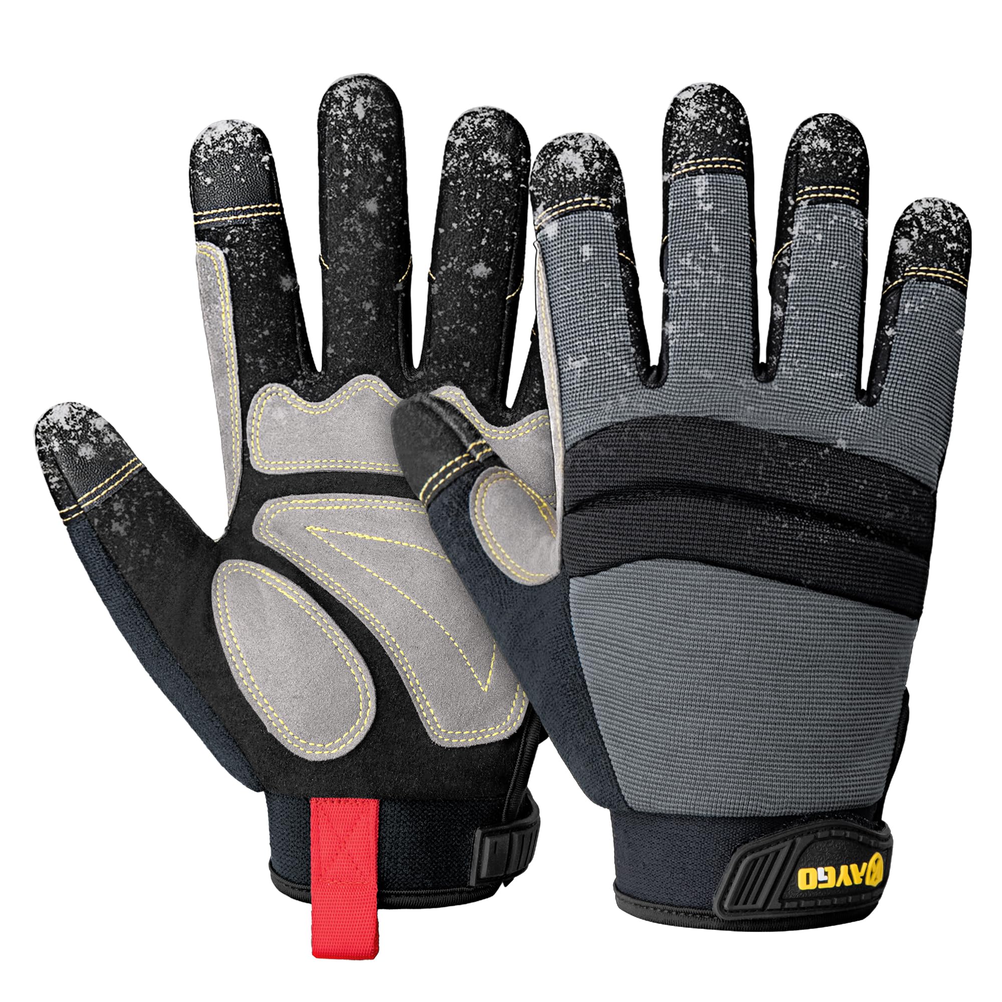 KAYGO Insulated Mechanic Work Gloves,3 Pairs KG127W Winter Thermal Safety Work Gloves for Men and Women, Double Lining,Heavy duty,Improved dexterity,Excellent Grip,Ideal for outdoor jobs,L Image