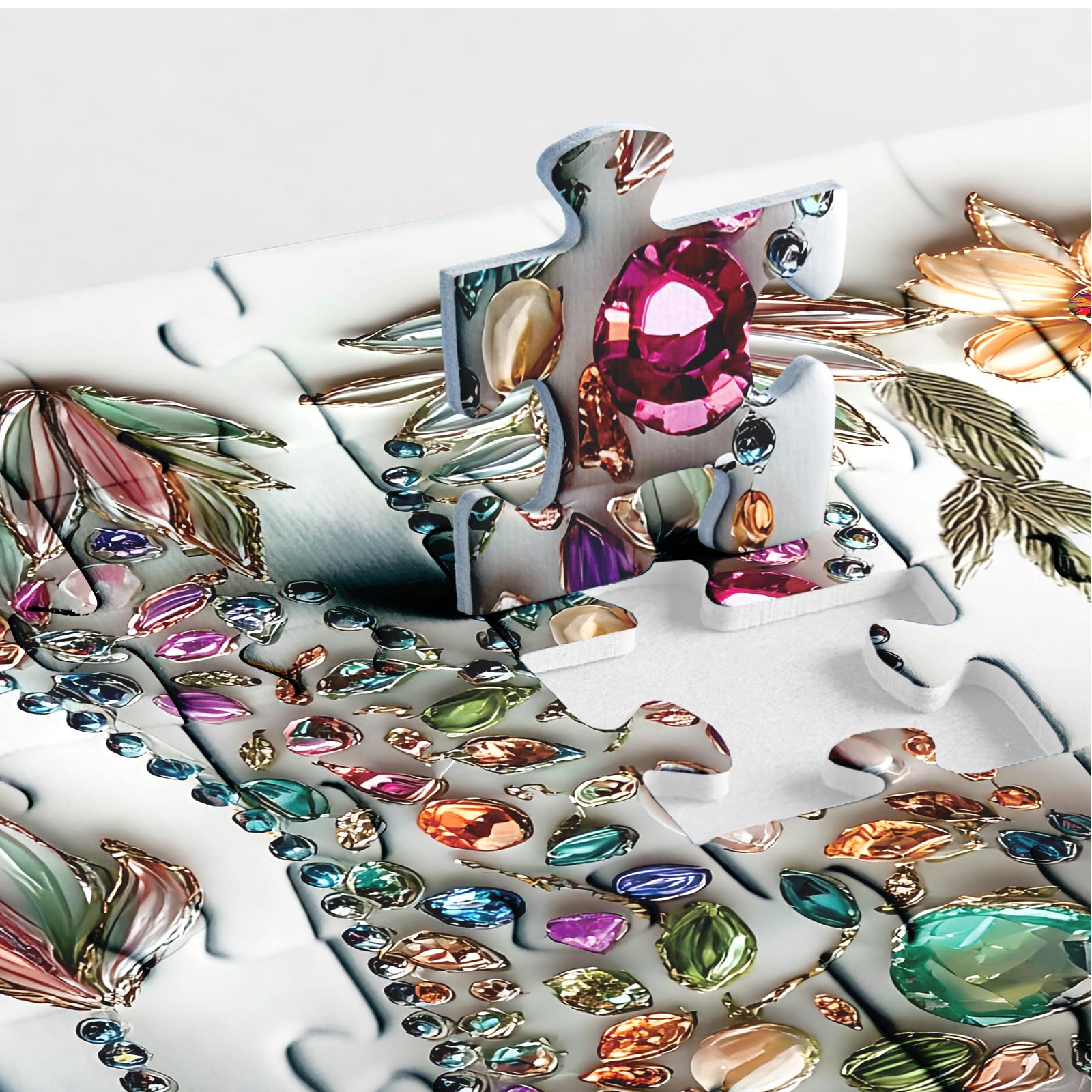 Kristall-Elefanten-Puzzles für Erwachsene 1000 Teile, niedliche Tierblumen-Puzzles, Kunst, hübsche Florale Puzzles 4