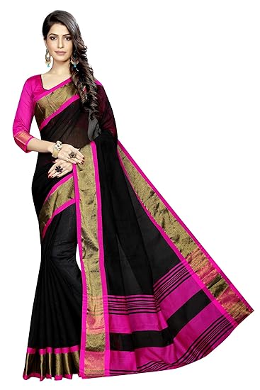 Women's Linen Saree With Blouse Piece (LinenNITTYYAA)
