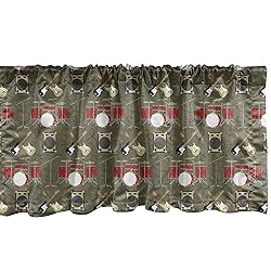 Ambesonne Music Window Valance, Rock and Roll Theme
