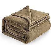Bedsure GentleSoft Fleece Blankets Queen Size Camel - Bed Blanket Soft Lightweight Plush Fuzzy Cozy Luxury Microfiber, 90x90 inches