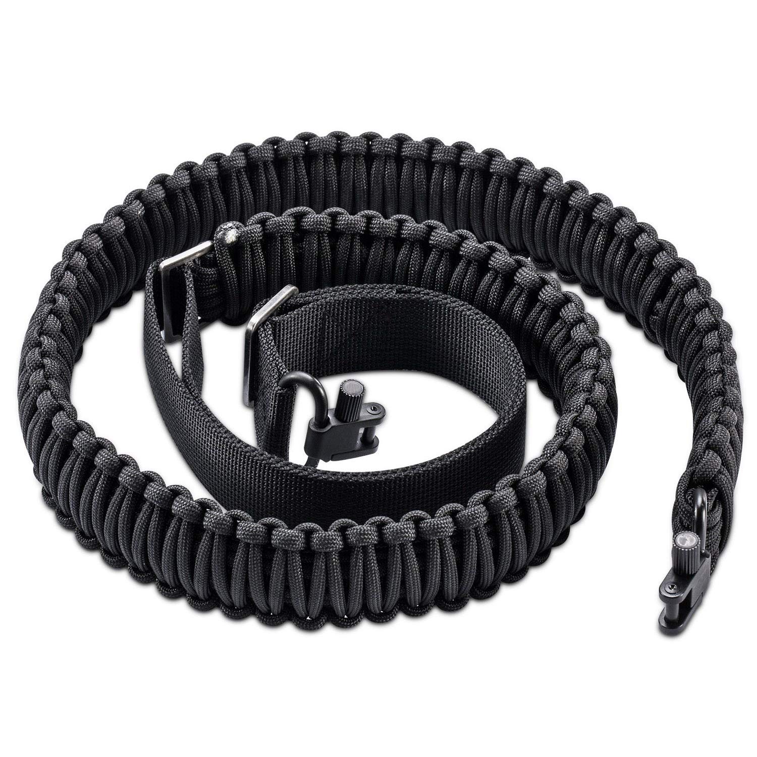 Fuwok Gun Sling Paracord 550 Adjustable w/Swivels ZSGS08 (Black)