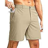 G Gradual Men's Casual Shorts 7" Lightweight Golf Shorts for Men Stretch with 3 Pockets Quick Dry Breathable Work Shorts