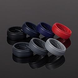 ThunderFit Silicone Wedding Rings for Men, Airflow