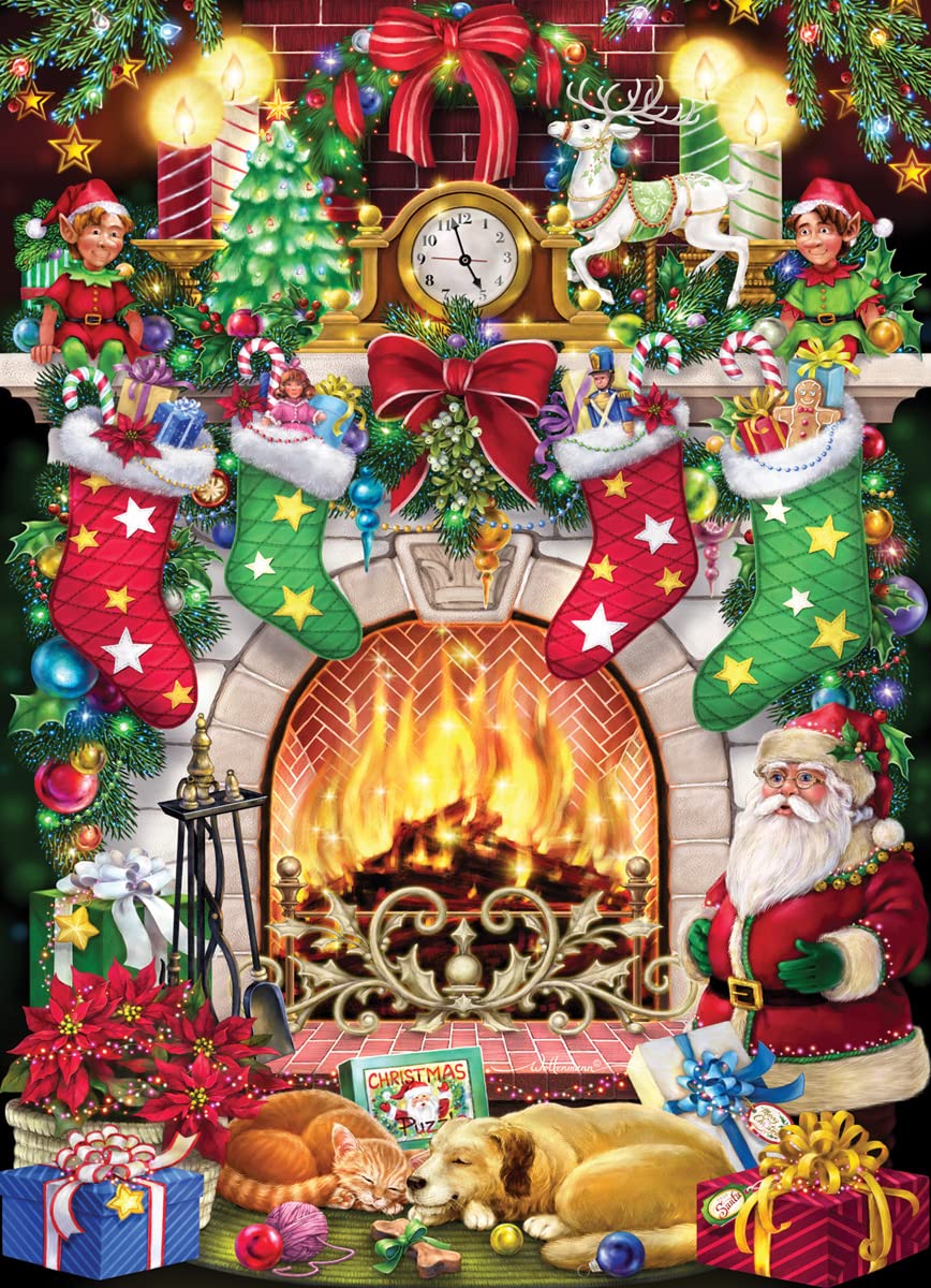 Vermont Christmas Company Christmas Fireplace Jigsaw Puzzle 1000 Piece