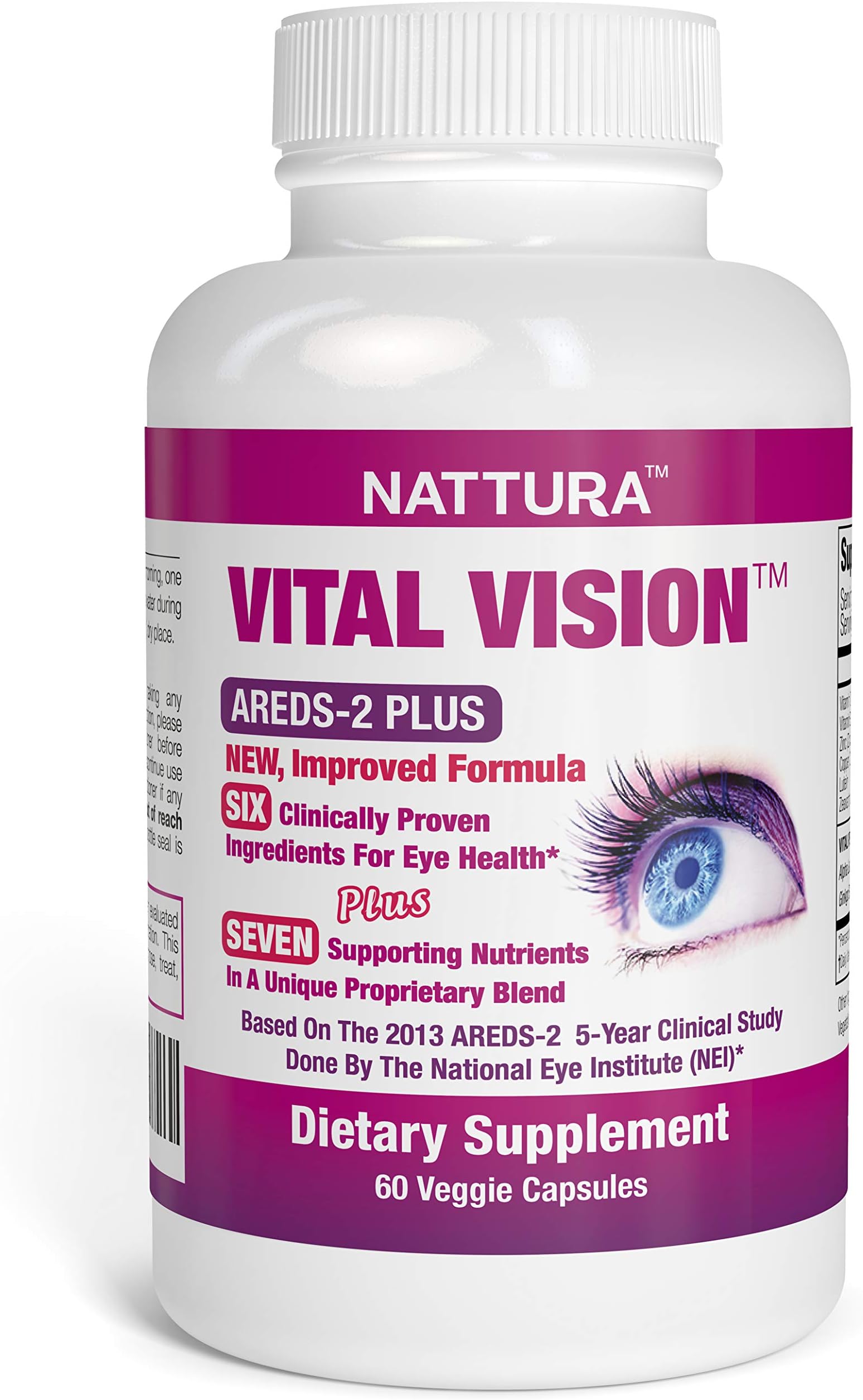 VITAL VISION - AREDS-2 PLUS - NEW, Improved Formula For A Super-Healthy Vision * 13 BEST Supporting and Clinically Proven Ingredients for Eye Health In a Unique Proprietary Blend * (Vitamin C, Vitamin E, Zinc, Copper, Lutein, Zeaxanthin, Alpha Lipoic Acid, Bilberry Extract, Goji Berry Extract, Gingko Biloba, Astaxanthin, Lycopene, Grape Seed Extract). 60 Veggie Capsules