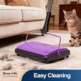 Yocada Carpet Sweeper Cleaner for Low Carpets and Pets Hair Purple view 2