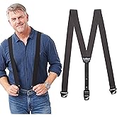 HIKERS - Upfitter Hidden Suspenders for Men Under Clothes - 3 Point Belt Loop