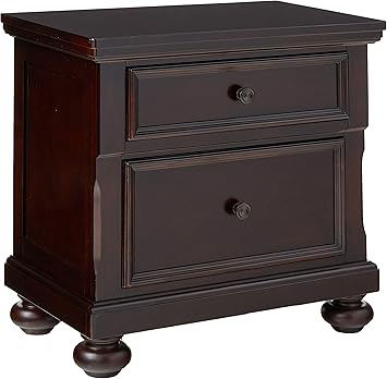 Amazon Com Roundhill Furniture Brishland 2 Drawers Bedroom Nightstand Rustic Cherry Furniture Decor