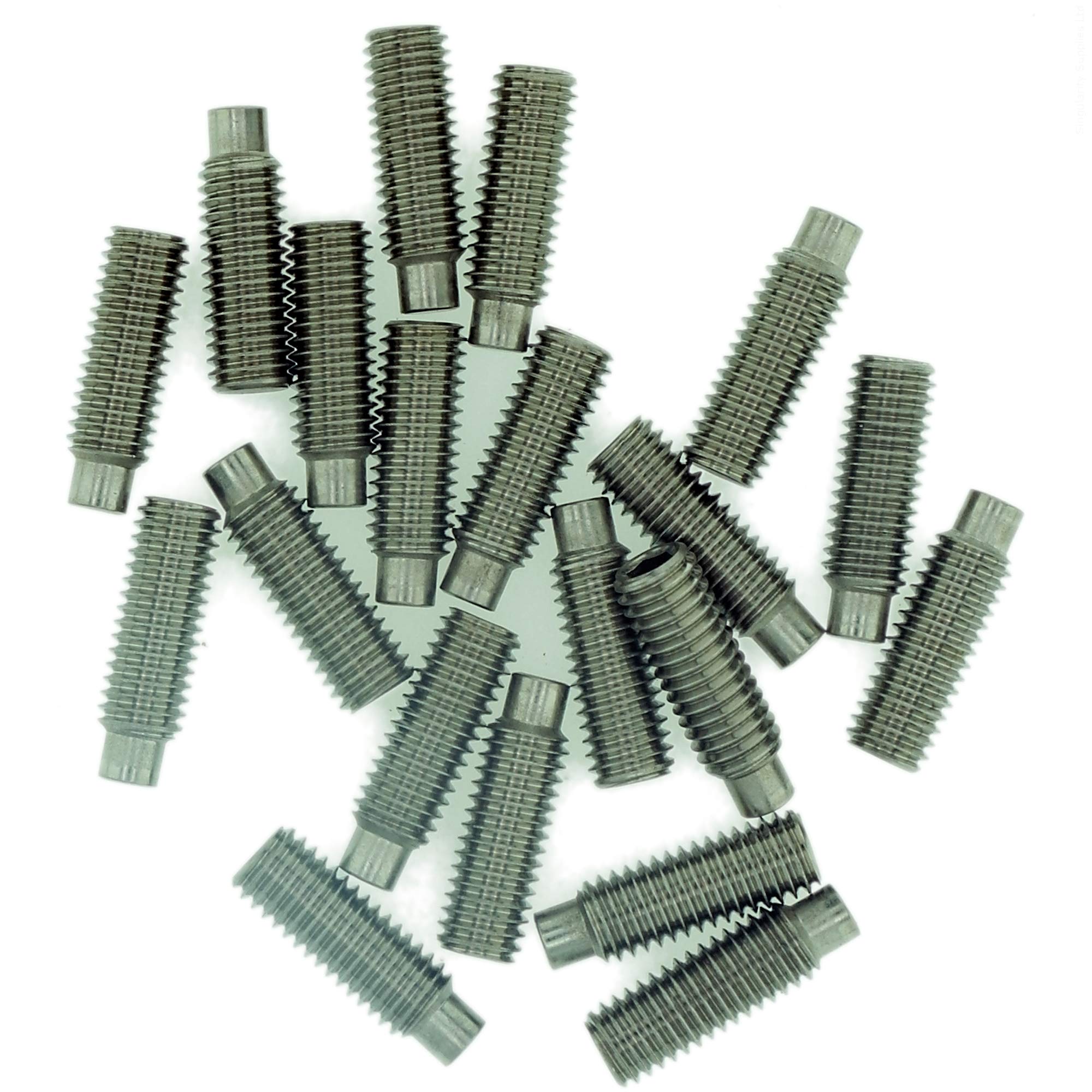 M2.5 (2.5mm x 8mm) Hex Socket Grub Screw (Dog Point) - Stainless Steel (A2) (Pack of 20)