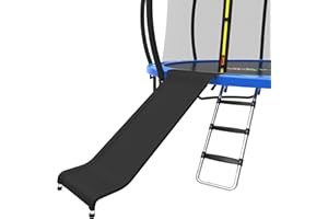 WOCARKS Trampoline Ladder and Slide Kit - Universal 3 Steps Stair Slide with Buffer, Easy to Climb Trampoline Accessories for Kids, Replacement Parts & Attachmentfor 10 12 14 15ft Trampolines (Silver)