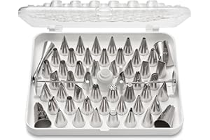 Ateco 55-Piece Plastic Decorating Tube Set with Hinged Storage Box