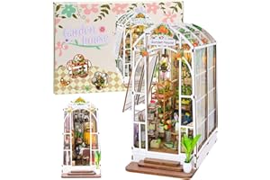 FIMEETOY Book Nook Kits for Adults, Miniature House Dollhouse Kit for Teens, DIY Crafts for Adults, Bookshelf Decor Garden House with LED Light, Gifts for Family and Friends