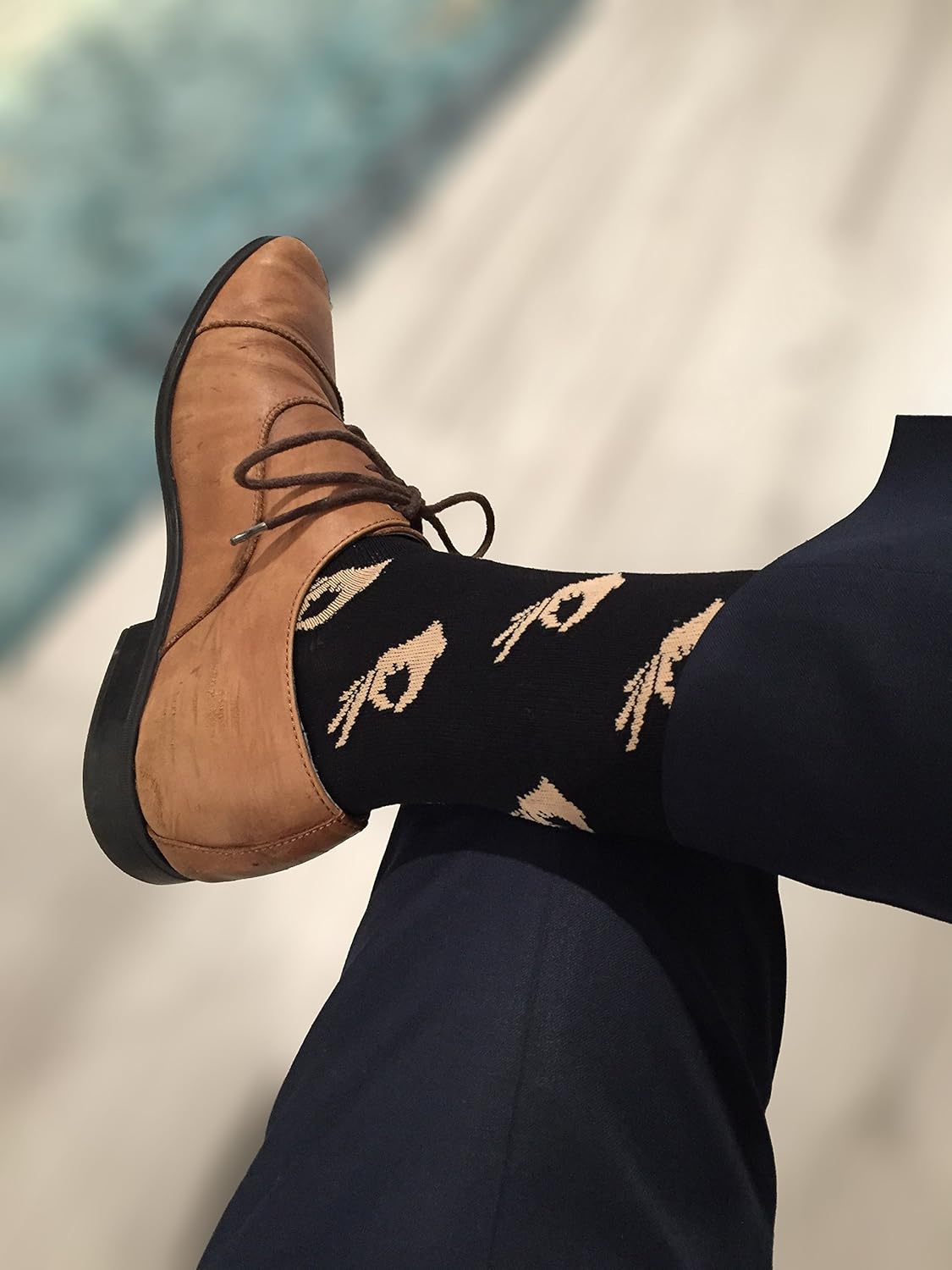 Balanced Co. Circle Game Meme Dress Socks Funny Socks Crazy Socks Casual Cotton Crew Socks (Beige): Clothing