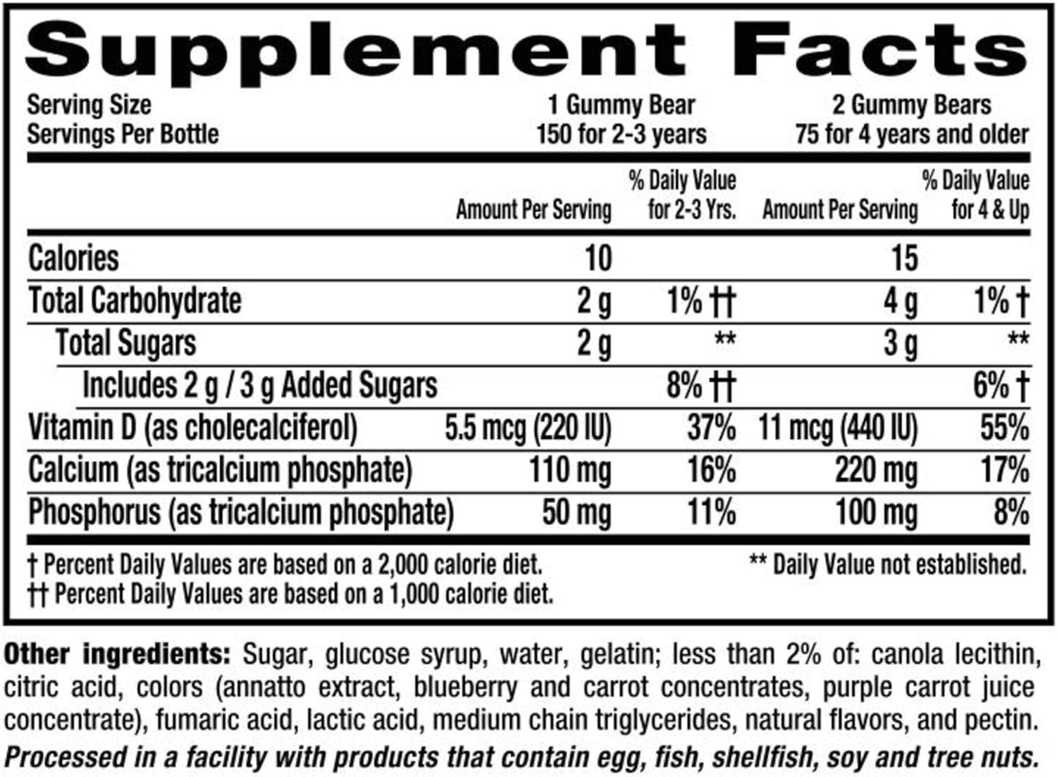 L'il Critters Kids Calcium Gummy Bears with Vitamin D3 , 150ct: Health & Personal Care