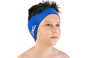 AqtivAqua Swimming Headband Swim Ear Band Protection Cover Swim Headband for Kids Adults Men Women Toddlers Ear Plugs in (Color: Navy, Size: Large)
