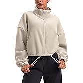 Soothfeel Women's Fleece Cropped Jacket Zip Up Sweatshirt Short Coat Sherpa Jackets for Women Fall Winter Fashion Clothes