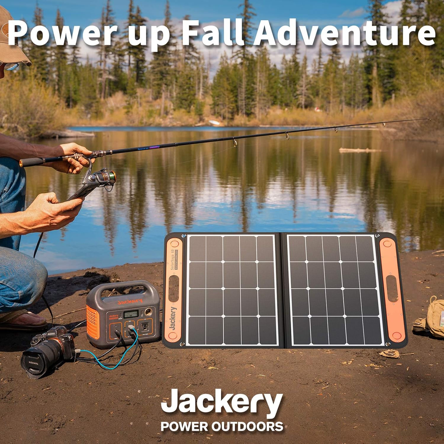 Jackery SolarSaga 60W Solar Panel for Explorer 160/240/500 as Portable Solar Generator, Portable Foldable Solar Charger for Summer Camping Van RV(Can't Charge Explorer 440/ PowerPro)
