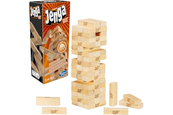 Hasbro Gaming Jenga clássico Jogo de equilíbrio e estratégia com 54 peças, brinquedo para crianças, brinquedos de Natal para